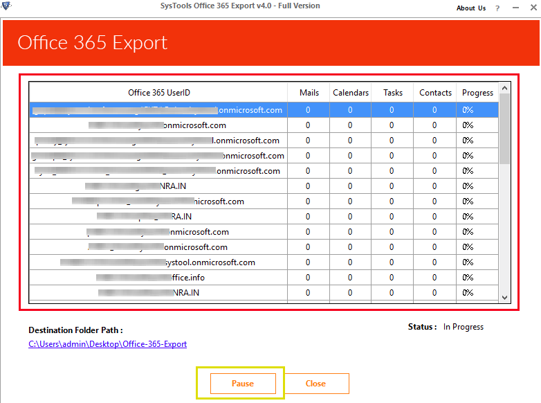 Pause and Resume Option