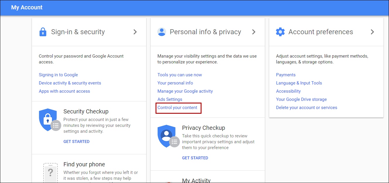 Personal info & privacy