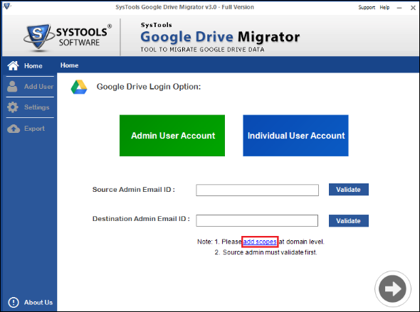 Add scopes to migrate Google docs from one account to another