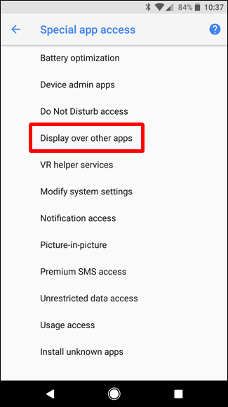 Display Over Other Apps