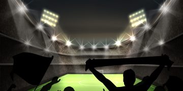 Green football field