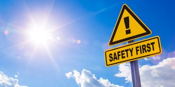 Safety first road sign